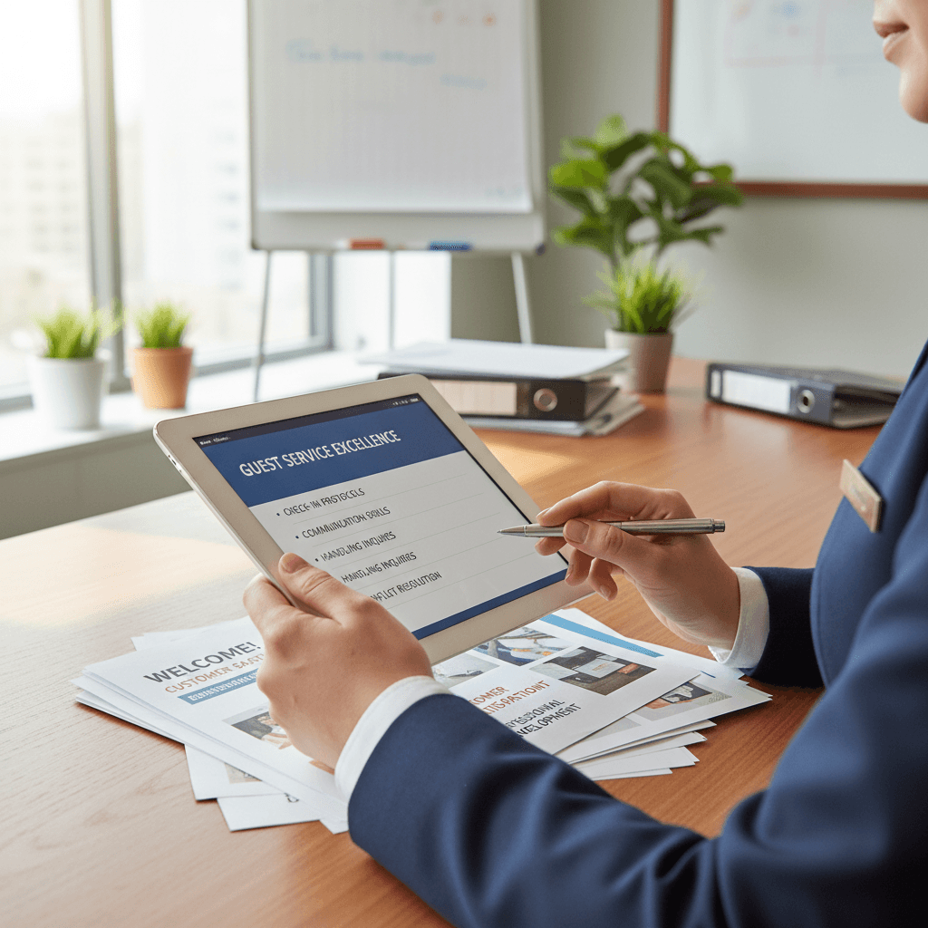 Material de capacitación en inglés para hotelería