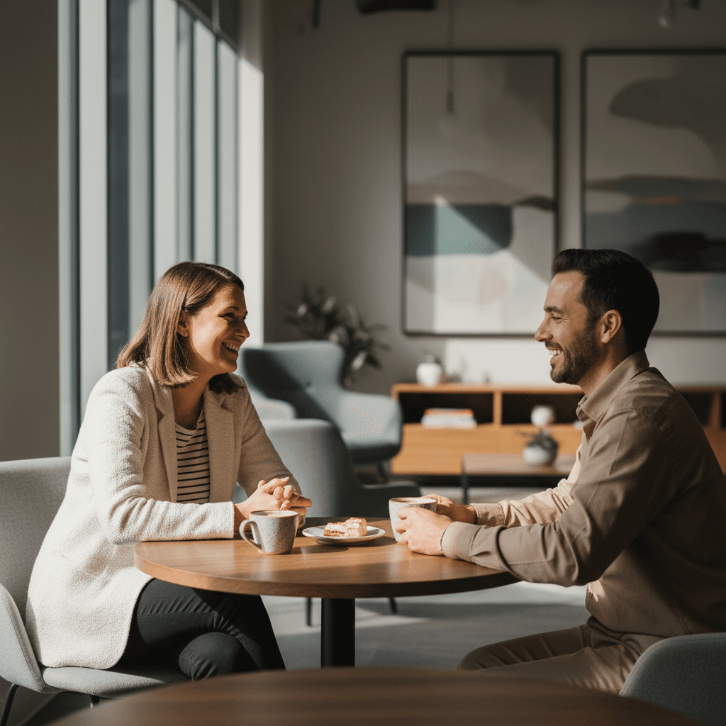 Vendedor construyendo relación de confianza con cliente internacional