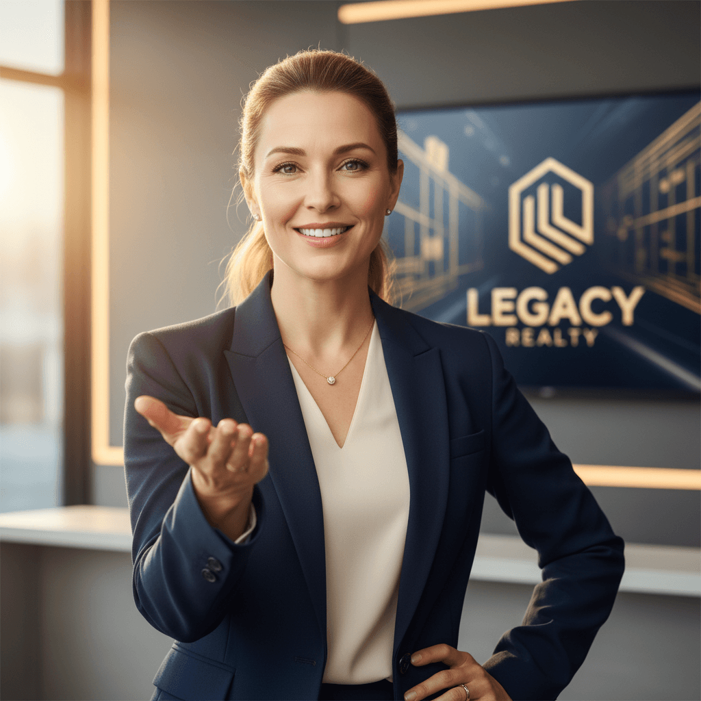 Agente inmobiliario comunicándose claramente con confianza